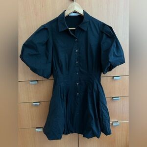 Jonathan Simkhai Cleo Poplin black dress